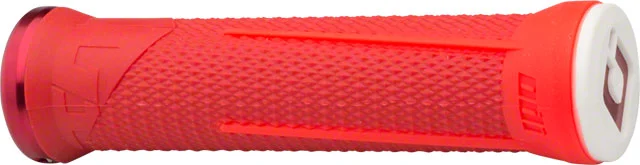 bicycle rotor adaptability-ODI AG1 Grips - Red/Fire Red, Lock-On