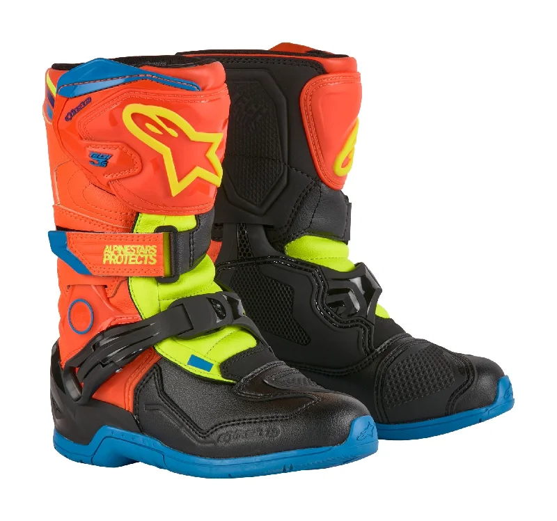 bicycle frame versatility-ALPINESTARS  KIDS TECH 3S BOOTS - ORANGE FLUO/ENAMEL BLUE/FLUO YELLOW