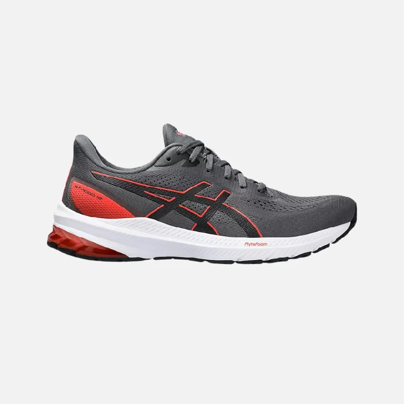 bicycle shoe responsiveness-Asics GT-1000 12 Men's Running Shoes -Carrier Grey/True Red