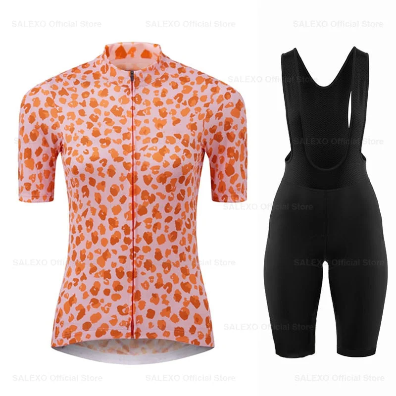 bicycle cleat grip-Salexo Women Floral Petal Cycling Jersey Set (2 Variants)