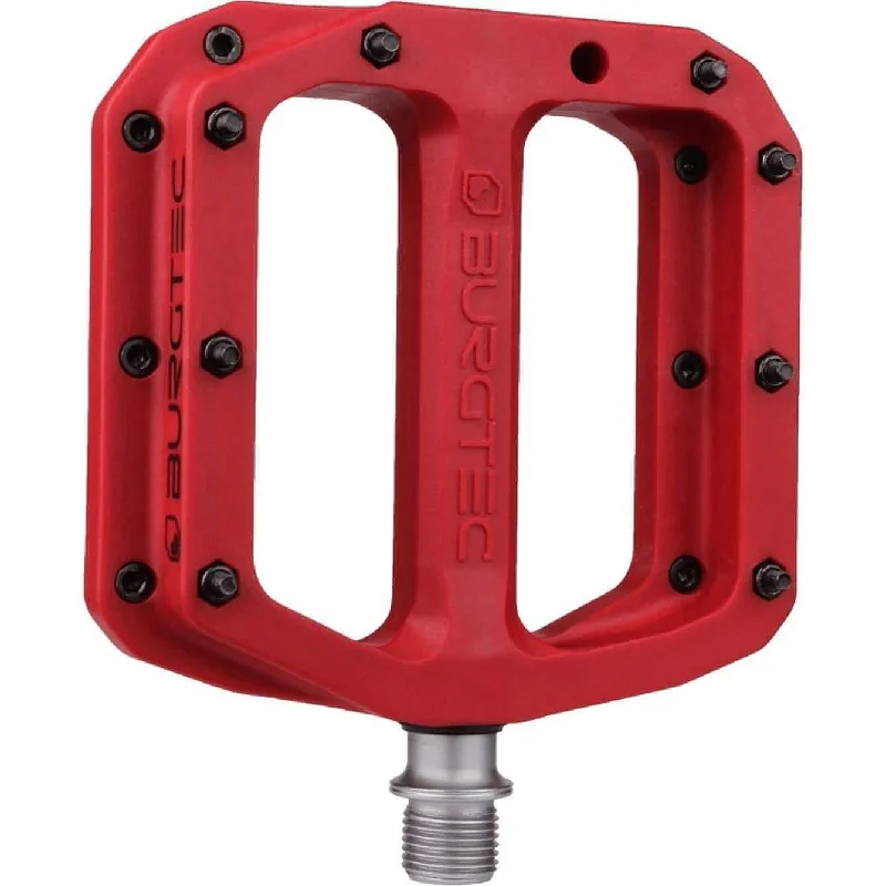 bicycle sidewall stability-Burgtec MK4 Composite Flat Pedals - Red