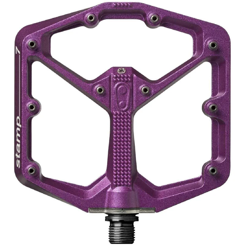 bicycle saddle ergonomics-CrankBrothers Stamp 7 Large Flat Pedals - Purple