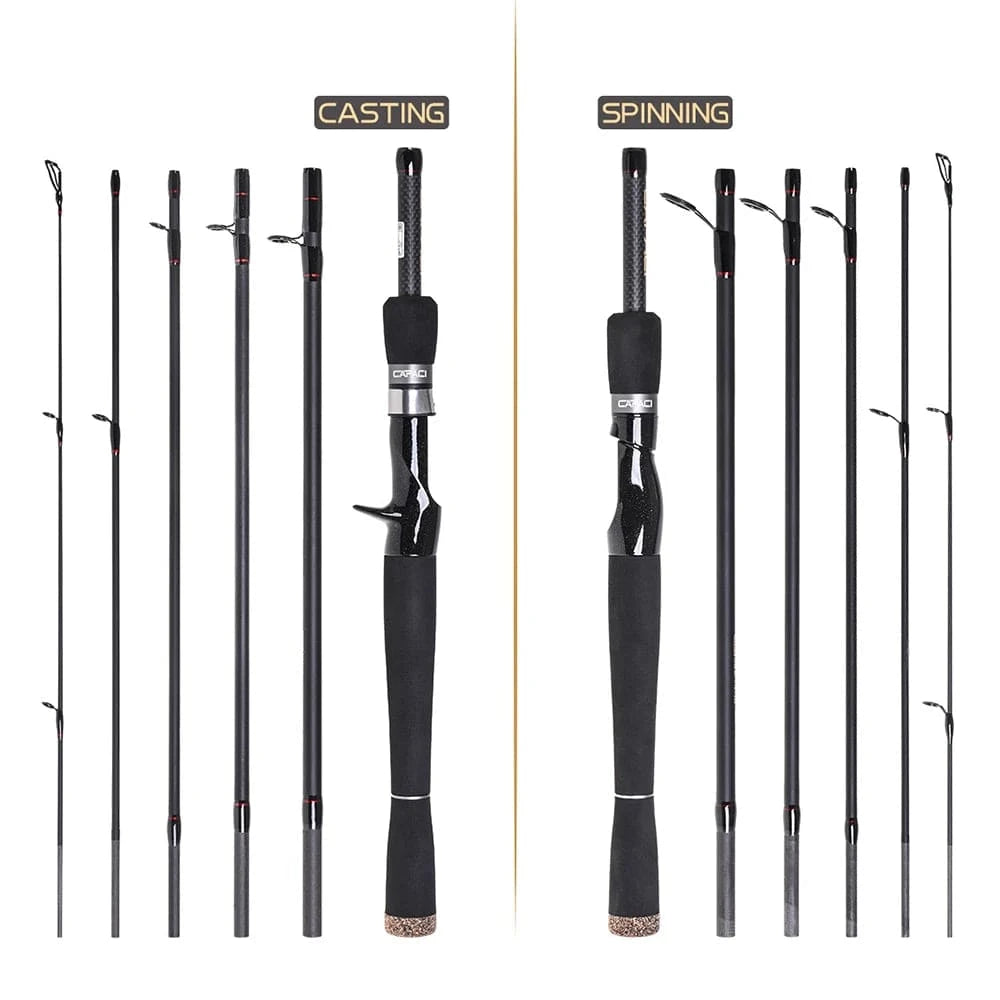 bicycle stem reliability-6 Sections Carbon Spinning Casting Fishing Rod Lure Fishing Rod Hand Pole Fishing Tackle Ultra Light 2021 New Excellent Quality