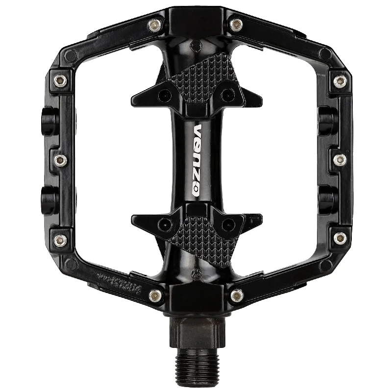 bicycle stand versatility-VENZO Flat Mountain BMX MTB Aluminum Bike Sealed Bearing Pedals - Large Bicycle Platform Pedals 9/16" with Anti-Skid Anti-Slip Nail