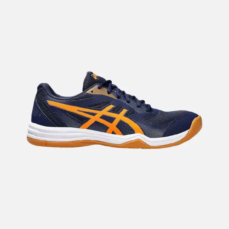 bicycle tire capacity-Asics UPCOURT 5 Men's Badminton Shoes -Peacoat/Shocking Orange