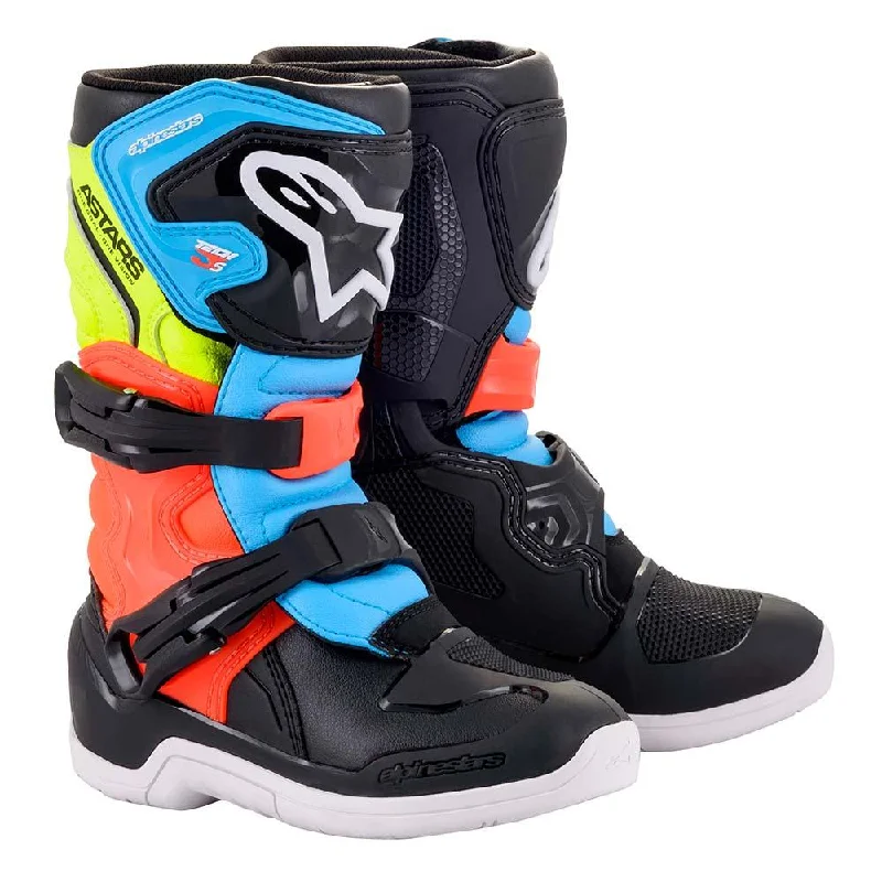 bicycle pump toughness-ALPINESTARS TECH 3S KIDS BOOTS - BLACK/FLUO YELLOW/FLUO RED