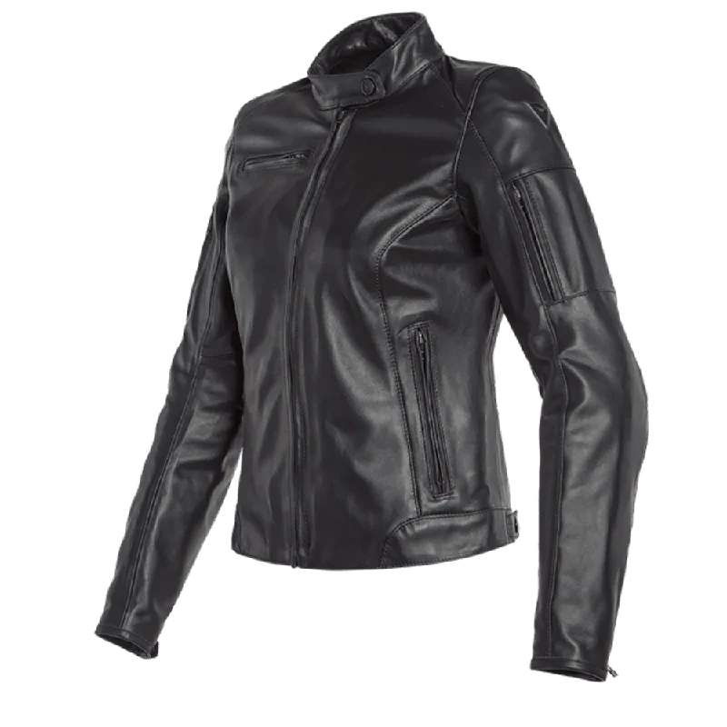 bicycle cleat adaptability-DAINESE NIKITA 2 LADY LEATHER JACKET - BLACK