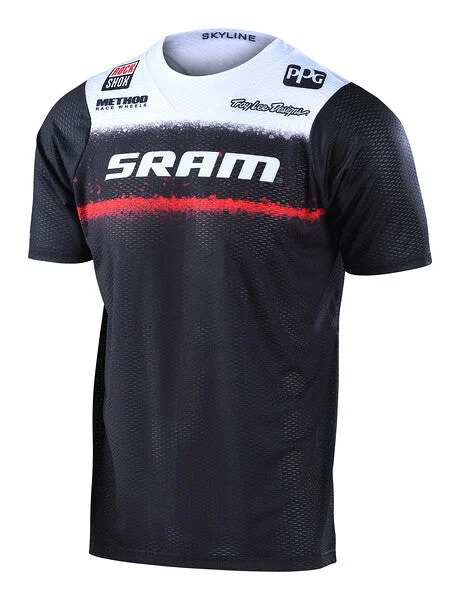 bicycle rotor weight-Troy Lee Designs Skyline Air Short Sleeve MTB Jersey - SRAM Roost Black - 2022