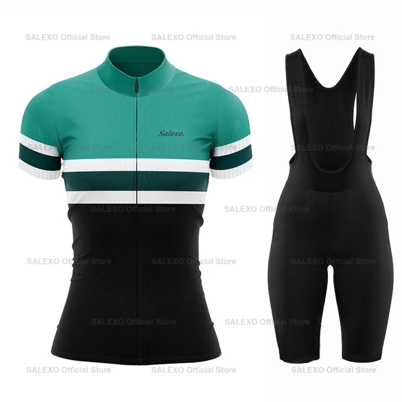 bicycle endurance comfort-Salexo Women Summer Cycling Jersey Set