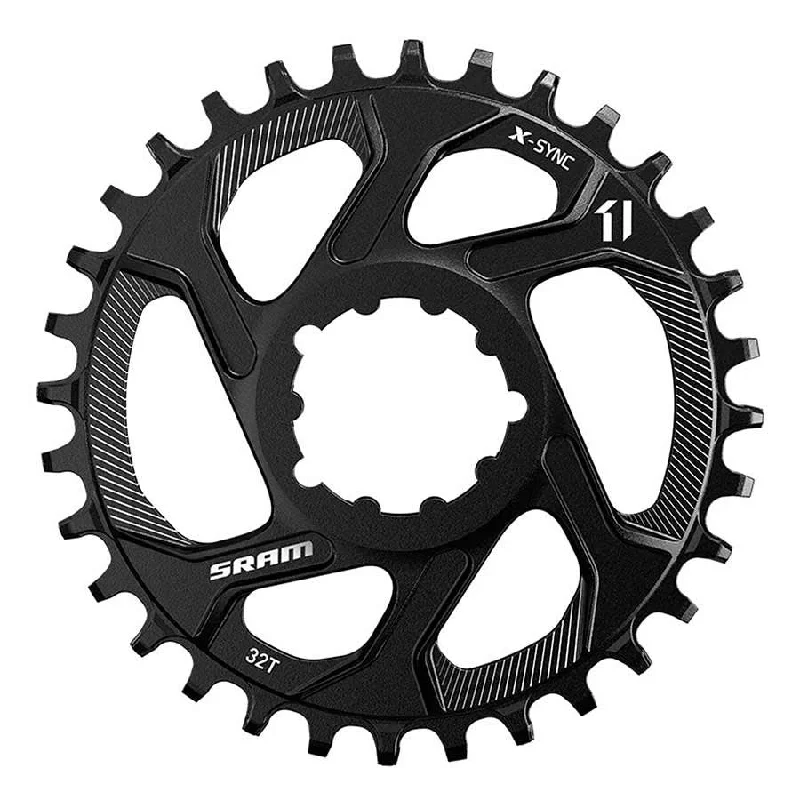 bicycle cleat responsiveness-SRAM X-Sync 11sp Boost Steel Chainring Eagle DM 32t Blk