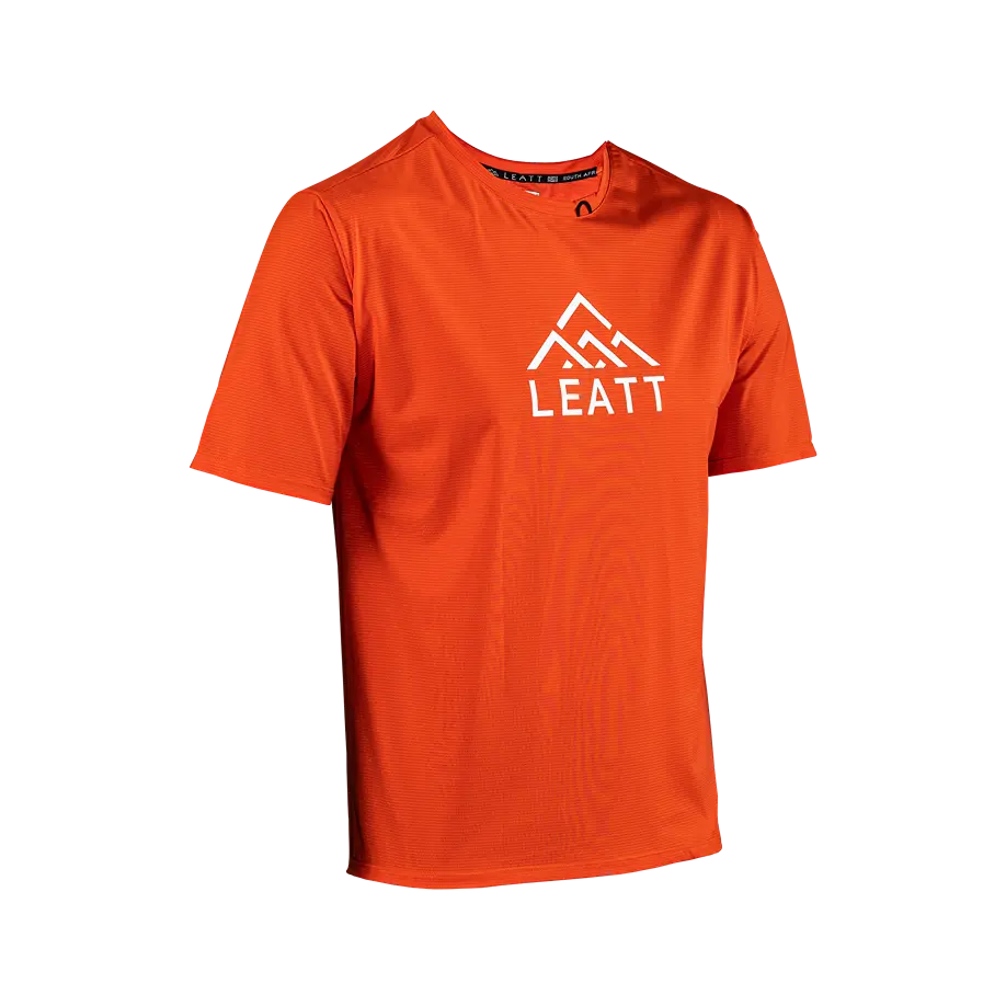 bicycle sidewall versatility-Leatt Trail 1.0 X-Flow Short Sleeve MTB Jersey - Glow - 2024