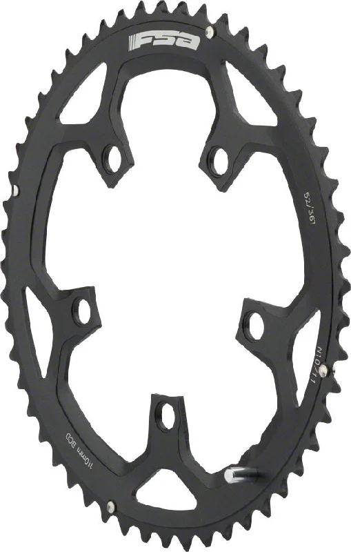 bicycle cleat reliability-Full Speed Ahead Pro Road Chainring - 52t 110 BCD Aluminum N11 Black